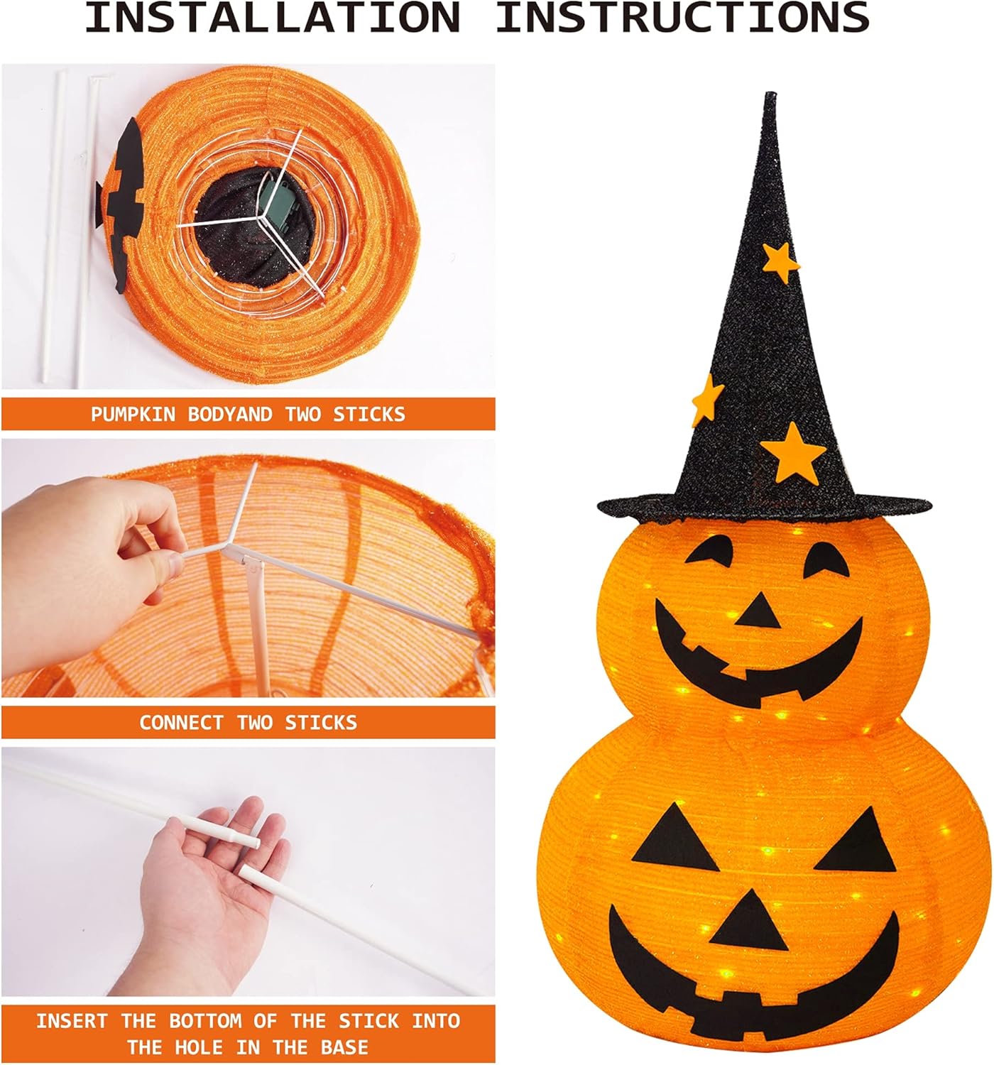 Pop-Up Pumpkin Light Decor